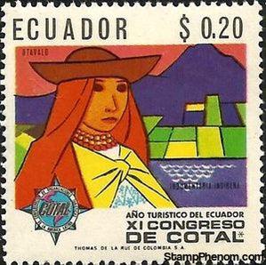 Ecuador 1968 Woman in costume around Otavalo-Stamps-Ecuador-Mint-StampPhenom