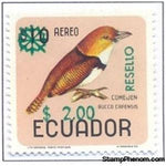 Ecuador 1969 Collared Puffbird (Bucco capensis) - overprinted-Stamps-Ecuador-StampPhenom