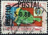 Ecuador 1969 Revenue Stamp Surcharged for Postal Use-Stamps-Ecuador-StampPhenom