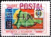 Ecuador 1969 Revenue Stamp Surcharged for Postal Use-Stamps-Ecuador-StampPhenom