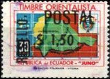 Ecuador 1969 Revenue Stamp Surcharged for Postal Use-Stamps-Ecuador-StampPhenom