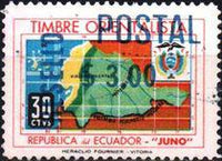 Ecuador 1969 Revenue Stamp Surcharged for Postal Use-Stamps-Ecuador-StampPhenom