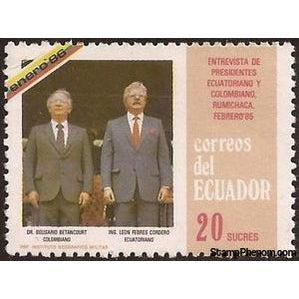 Ecuador 1986 Belisario Betancourt, President of Colombia; León Febres Cor-Stamps-Ecuador-StampPhenom