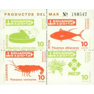 Ecuador 1986 Fishes , 4 stamps