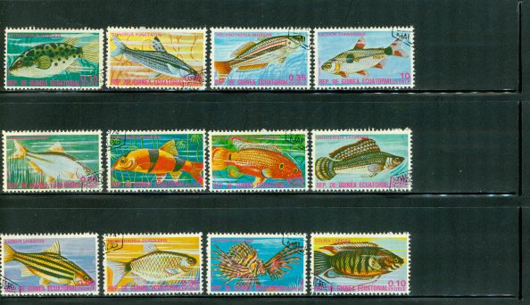 Equatorial Guinea Fishes , 12 stamps - Equatorial Guinea Fishes , 12 stamps