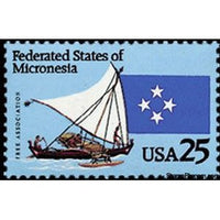 United States of America 1990 Federated States of Micronesia - Canoe and Flag