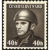 Czechoslovakia 1945 Field usher Jozef Gabčík (1912~1942)-Czechoslovakia-StampPhenom