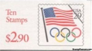 United States of America 1991 Flag and Olympic Rings