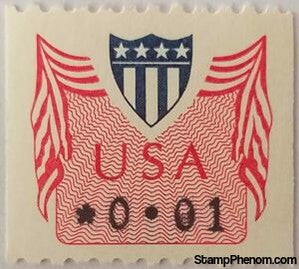 United States of America 1992 Flag and Shield CVP vertical coil stamp