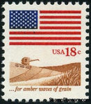 United States of America 1981 ... For Amber Waves of Grain - Flag and field of wheat