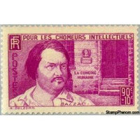 France 1939 For the unemployed intellectuals.Honoré de Balzac-Stamps-France-StampPhenom