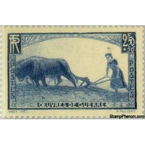 France 1940 War aid. Woman plowing-Stamps-France-StampPhenom