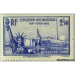 France 1940 World Exhibition in New York in 1939. The flag of France-Stamps-France-StampPhenom