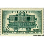 France 1944 Creation of itinerant service in 1844. Post Office-Stamps-France-StampPhenom