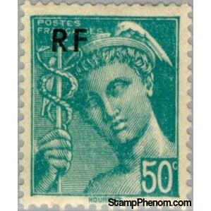 France 1944 Mercury, without POSTES, overprint RF-Stamps-France-StampPhenom