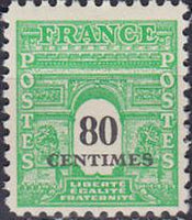 France 1945 Definitives - The Triumphal Arch-Stamps-France-Mint-StampPhenom