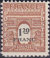 France 1945 Definitives - The Triumphal Arch-Stamps-France-Mint-StampPhenom