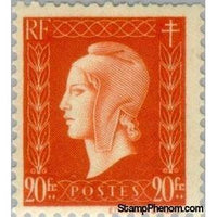 France 1945 Marianne type Dulac, 20fr-Stamps-France-StampPhenom