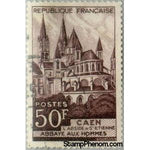 France 1951 Church of St. Etienne, Caen-Stamps-France-StampPhenom