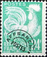 France 1954 Definitives - Harvester and Gallic Cock-Stamps-France-Mint-StampPhenom