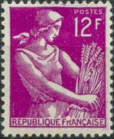 France 1954 Definitives - Harvester and Gallic Cock-Stamps-France-Mint-StampPhenom