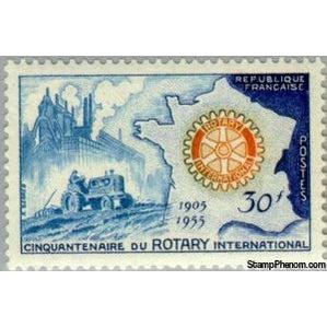 France 1955 Rotary International, 50th Anniversary-Stamps-France-StampPhenom