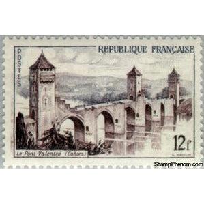 France 1955 Valentré Bridge, Cahors-Stamps-France-StampPhenom