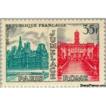 France 1958 Paris - Rome Friendship-Stamps-France-Mint-StampPhenom