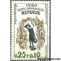 France 1960 World Refugee Year-Stamps-France-Mint-StampPhenom