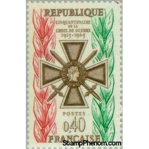 France 1965 Fiftieth Anniversary of the War Cross-Stamps-France-StampPhenom