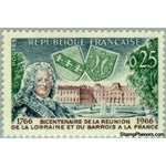 France 1966 Bicentenary of the Union of Lorraine and Barrois with France-Stamps-France-Mint-StampPhenom