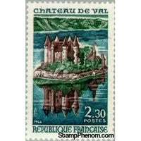 France 1966 Chateau de Val and Lake of Bort-les-Orgues-Stamps-France-StampPhenom