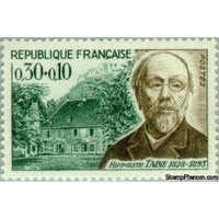 France 1966 Hippolyte Taine (1828-1893) his birthplace in Vouziers-Stamps-France-StampPhenom