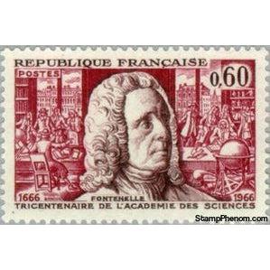 France 1966 Tercentenary of the Academy of Sciences. Fontenelle (1657-17)-Stamps-France-StampPhenom