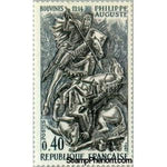 France 1967 Philippe Auguste (1165-1222) - Bouvines 1214-Stamps-France-StampPhenom