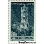 France 1967 Rodez Cathedral-Stamps-France-StampPhenom