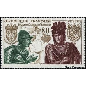 France 1969 Louis XI and Charles the Bold-Stamps-France-StampPhenom