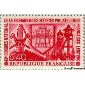 France 1970 Lens: 43rd Congress of the French Federation of Philatelic-Stamps-France-StampPhenom