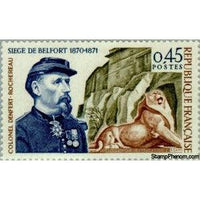 France 1970 Siege of Belfort (1870-1871). Colonel Denfert-Rochereau-Stamps-France-StampPhenom