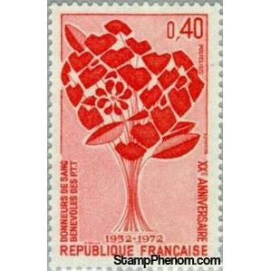 France 1972 20th Anniversary of Post Office Employees' Blood-donors Assn-Stamps-France-StampPhenom