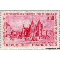 France 1972 Saint Brieuc - Saint Etienne Cathedral. Federation of Philat-Stamps-France-StampPhenom