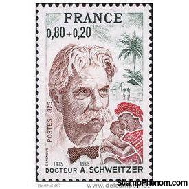 France 1975 Birth Centenary of Dr Albert Schweitzer-Stamps-France-Mint-StampPhenom