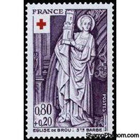 France 1976 Red Cross Fund - Stauettes in Brou Church-Stamps-France-Mint-StampPhenom