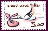 France 1999 Greetings stamps. Thank You, Weddings, New Babies-Stamps-France-Mint-StampPhenom