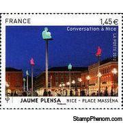 France 2012 Conversation in Nice (sculpture by Jaume Plensa), Place Masséna, Nice-Stamps-France-Mint-StampPhenom