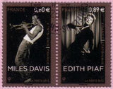 France 2012 Edith Piaf and Miles Davis (joint issue with USA)-Stamps-France-Mint-StampPhenom