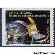 France 2015 50th anniversary of space cooperation with India-Stamps-France-Mint-StampPhenom