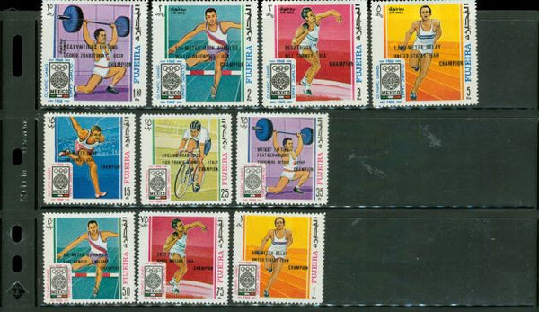 Fujeira Olympics , 10 stamps