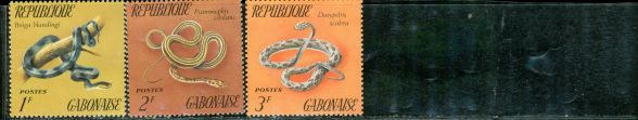 Gabon Snakes , 3 stamps