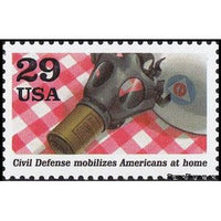 United States of America 1991 Gas Mask, Helmet (Civil Defense Mobilizes Americans at Home)